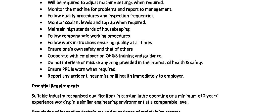 CNC programmer Job Description