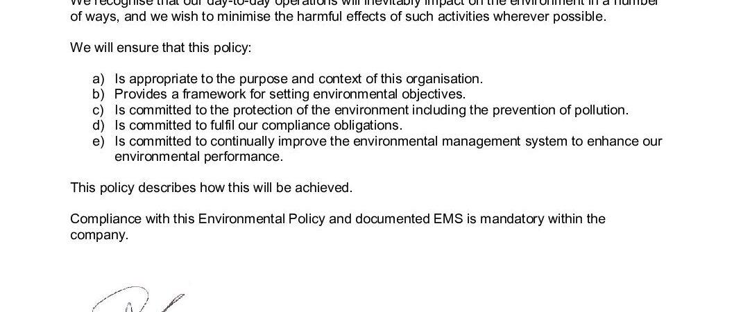 Environmental Policy Statement Issue 1 Rev 0