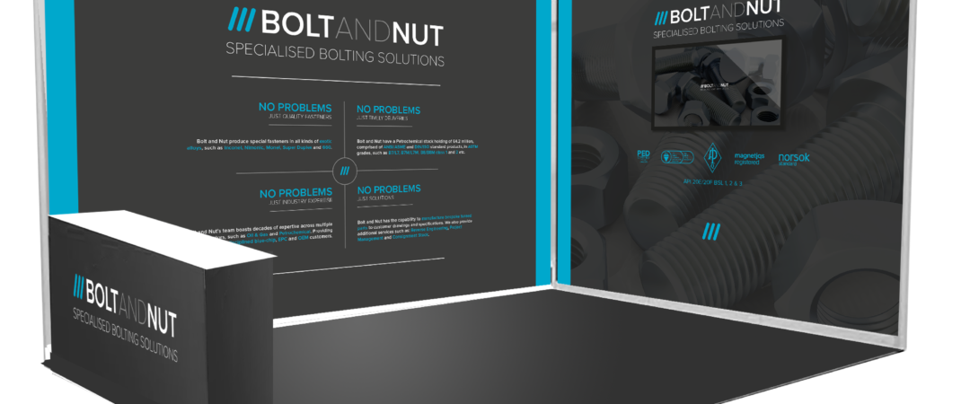 A virtual Mock Up of Bolt and Nut’s stand at ONS 2022 in Norway