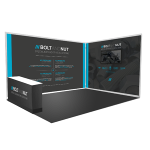 A virtual Mock Up of Bolt and Nut's stand at ONS 2022 in Norway